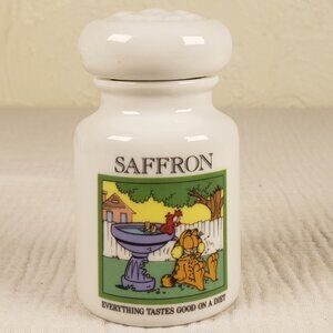 Vintage Danbury Mint 1994 Garfield Ceramic Spice Jar with Lid - Saffron